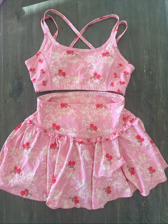 LoveShackFancy Dresses & Skirts - LoveShackFancy Pink Floral Mini Skirt Set Size S Never Worn